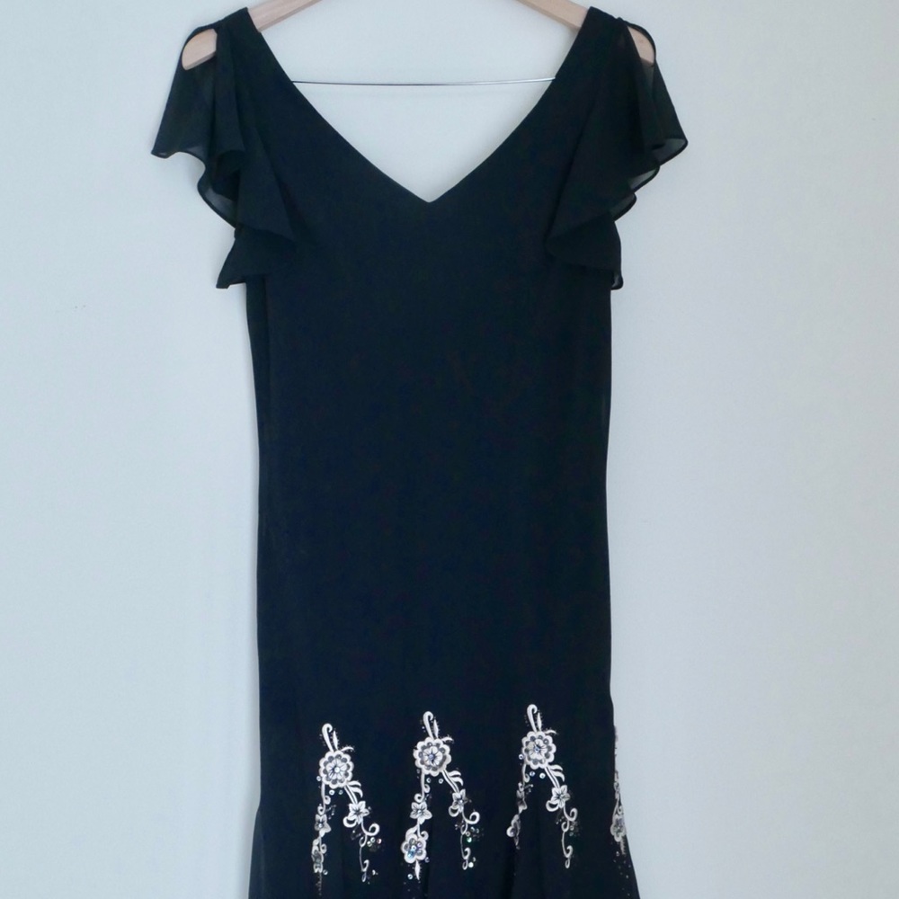 90s Style Black Evening Dress